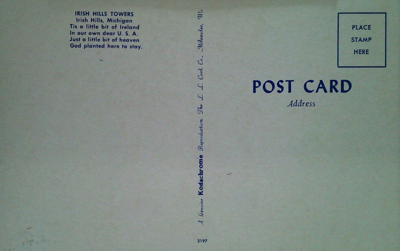 Irish Hills Towers - Postcard (newer photo)